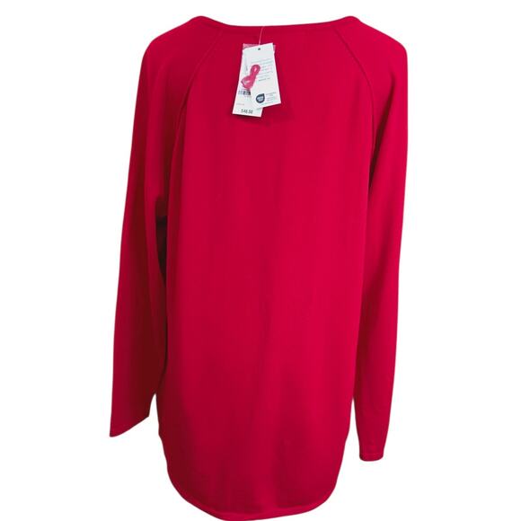 NEW KAREN SCOTT Red Sweater Tunic Top PETITE Large Soft Career Casual Dressy - Picture 7 of 7
